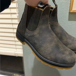 Blundstone Brown Leather Ankle Boots with  Yellow Soles Sz 5 1/2 (8 Women’s)